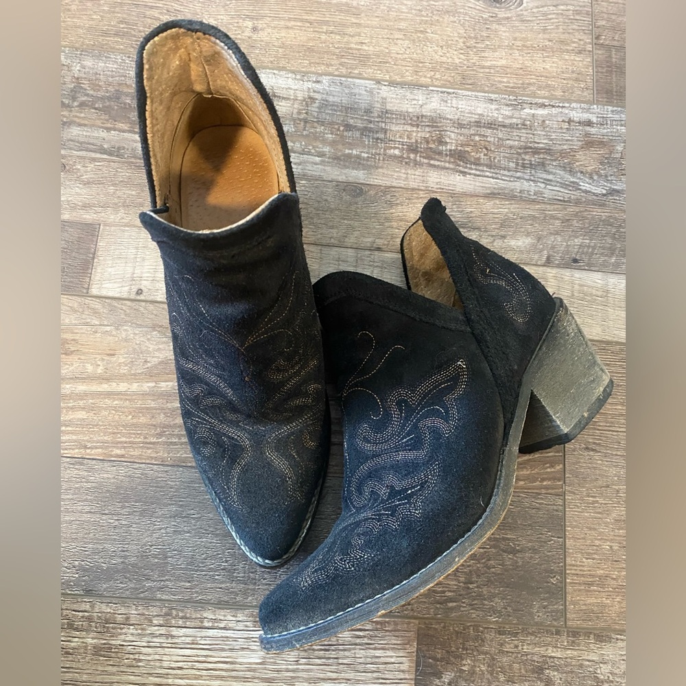 Circle G size 5 but fit bigger imo I am a true 5 and I’m swimming in these